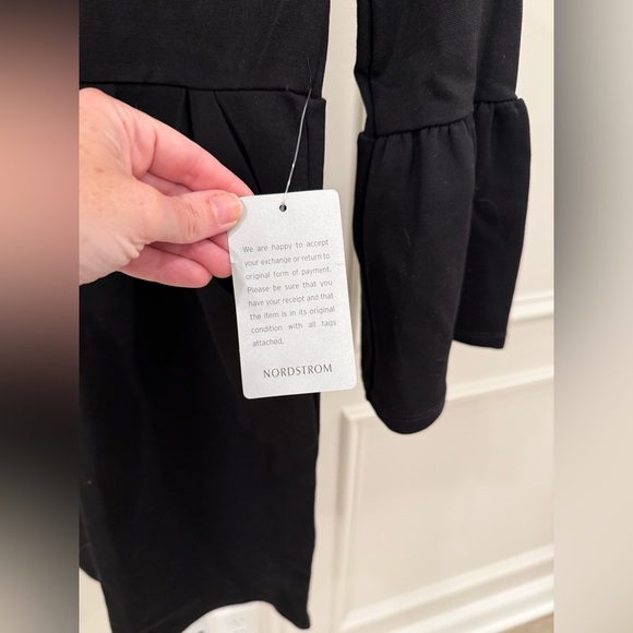 Nordstrom Black Sheath Dress with Bell Sleeves - Picture 3 of 9